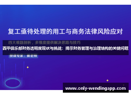 西甲俱乐部财务透明度现状与挑战:揭示财务管理与治理结构的关键问题 西甲俱乐部财务透明度现状与挑战:揭示财务管理与治理结构的关键问题